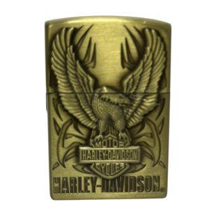 Газова запальничка Harley-Davidson Steel Wings HL-4135-1 Gold  у подарунковій упаковці 10566 фото