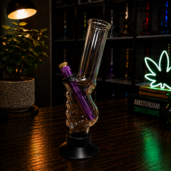 Міні-кальян бонг Hukka скляний 23 см Classic Clear 09654 фото