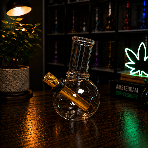 Міні-кальян бонг Hukka скляний 13 см Classic Clear 09653 фото