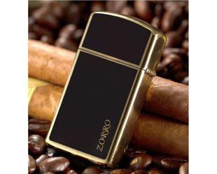 Запальничка бензинова ZORRO Slim Black Gold LI_P_285BlackGold фото