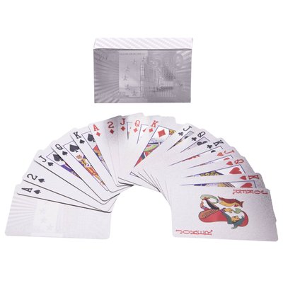Карти гральні покерні Silver 500 EURO пластикові (54 карти) BG_i578slvr фото