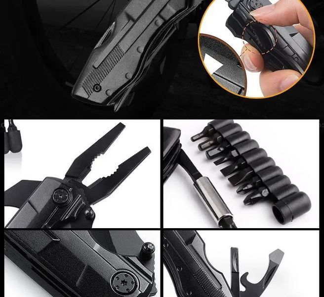Mультитул Traveler Black Night 8 в 1 набор бит мультифункциональный инструмент в чехле R_MS_009-G фото