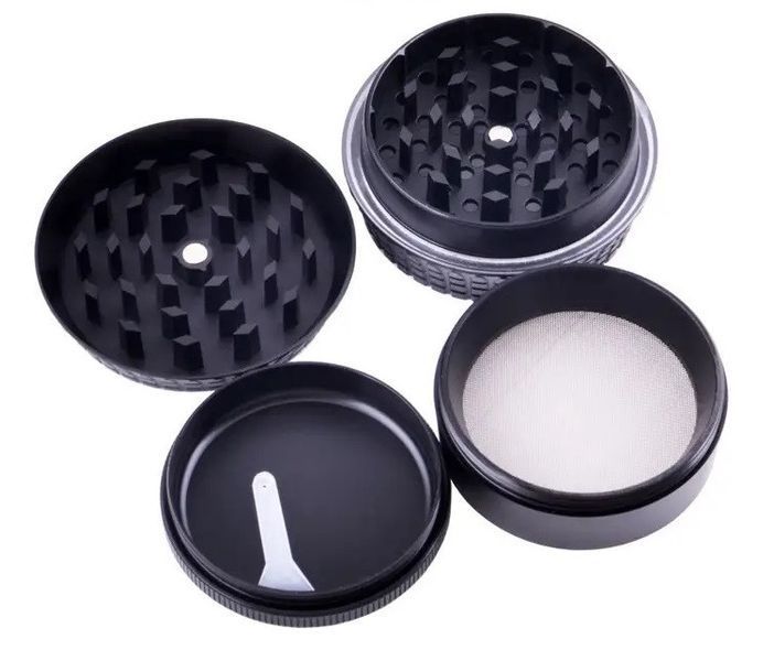 Гриндер для измельчения табака Grinder Hemp Leaf Black Sm_G201Black фото