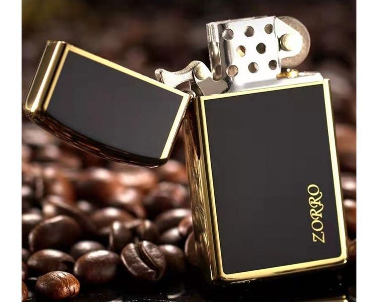 Зажигалка бензиновая ZORRO Slim Black Gold LI_P_285BlackGold фото
