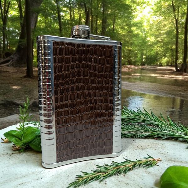 Фляга Hip Flask Snake GDA-9/6 Brown 9Oz/266ml з нержавіючої сталі 10646 фото