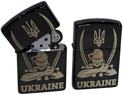 Запальничка бензинова ZORRO Lighter Ukraine Black LI_412Black фото