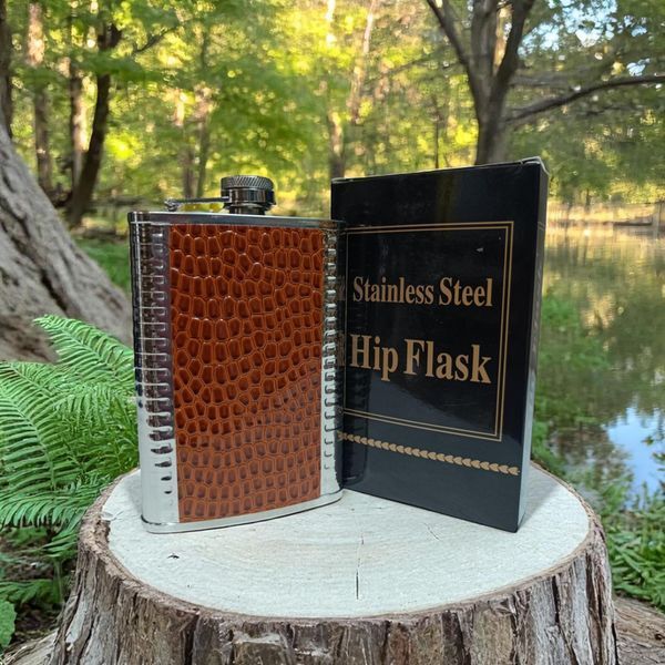 Фляга Hip Flask Snake GDA-9/8 Brown 9Oz/266ml з нержавіючої сталі 10646 фото