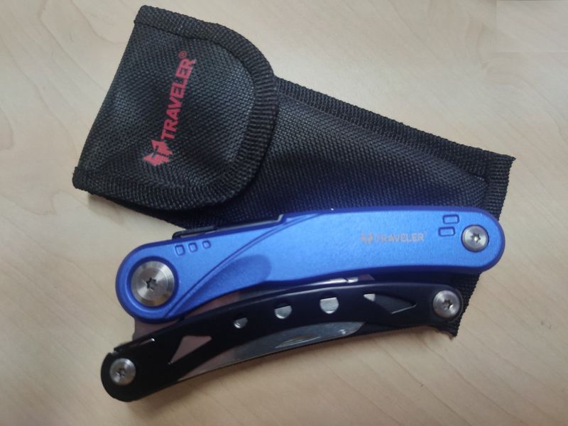 Мультитул секатор Traveler Secateurs MS010 Blue 5 в 1 мультифункциональный инструмент в чехле 06156 фото