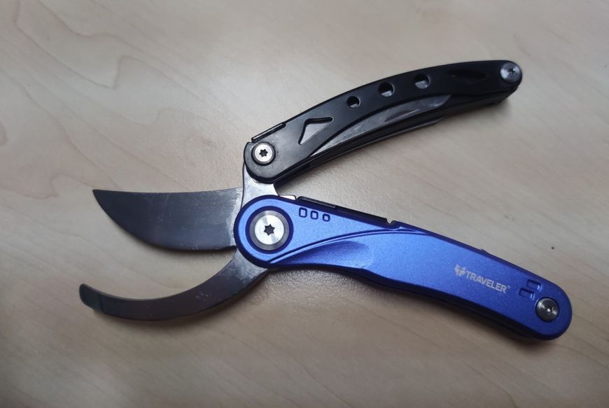 Мультитул секатор Traveler Secateurs MS010 Blue 5 в 1 мультифункциональный инструмент в чехле 06156 фото