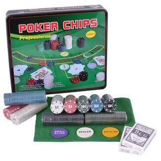 Ігровий набір Покер на 500 фішок з номіналом у металевій коробці Poker Set BG_500T фото