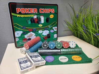 Игровой набор Покер на 500 фишек с номиналом в металлической коробке Poker Set BG_500T фото