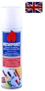 Газ для заправлення запальничок високого очищення Newport 250 мл виробництво Англія 06999 фото