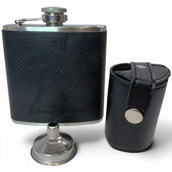 Подарунковий набір фляга Johnnie Walker QK-3-4 Black 7oz/210 мл з чарками 11828 фото