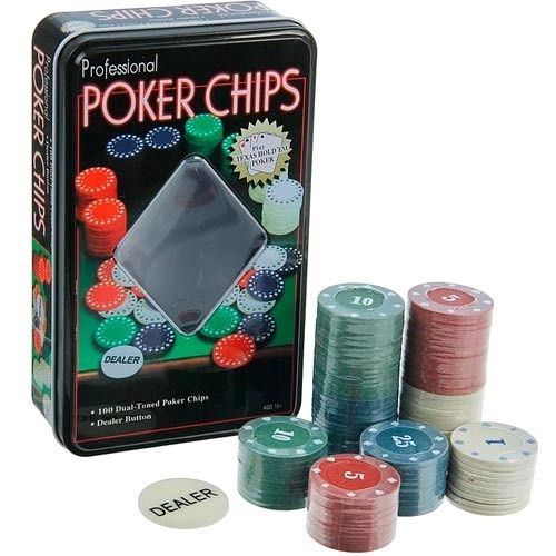 Фішки для покеру 100 фішок з номіналом у металевій коробці Poker Chips BG__100T фото