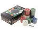 Фішки для покеру 100 фішок з номіналом у металевій коробці Poker Chips BG__100T фото 1
