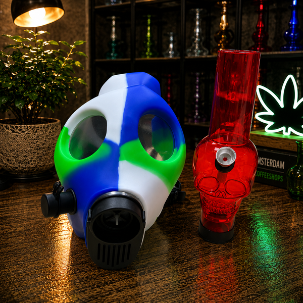 Мини-кальян-бонг-маска 031Q Crazy Mask с акриловой трубкой &laquo;Череп&raquo; 20 см 12967 фото