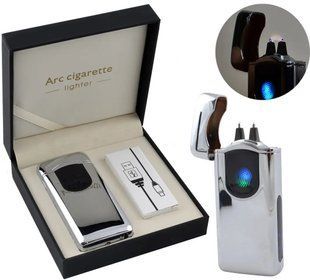 Електроімпульсна USB-запальничка Lighter Duard silver із сенсорною кнопкою LI_214silver фото