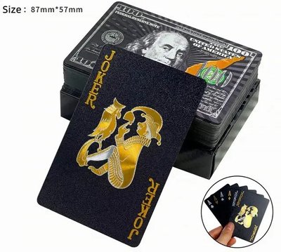 Карти гральні покерні Silver 100 Dollars Black пластикові (54 карти) BG_408-18 фото