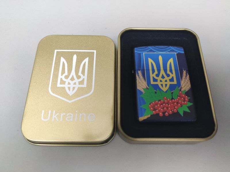 Зажигалка бензиновая Star Lighters Герб України Калина BlackMatt SL_HL326ABlackMatt фото