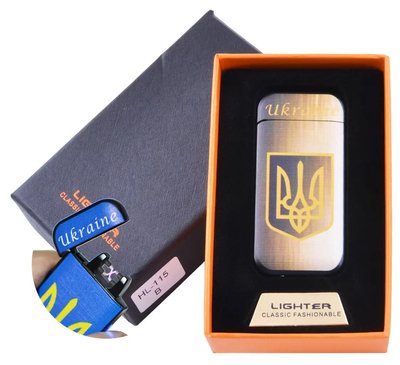 Плазменная электроимпульсная USB-зажигалка Lighter Ukraine Gold LI_115-3 фото