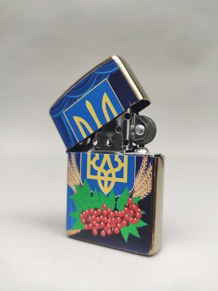 Зажигалка бензиновая Star Lighters Герб України Калина Gold SL_HL326AGold фото