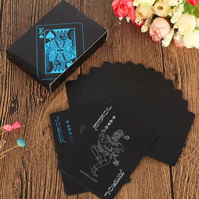 Карти гральні покерні Blue Card Suit Black пластикові (54 карти) BG_408-14Blue фото