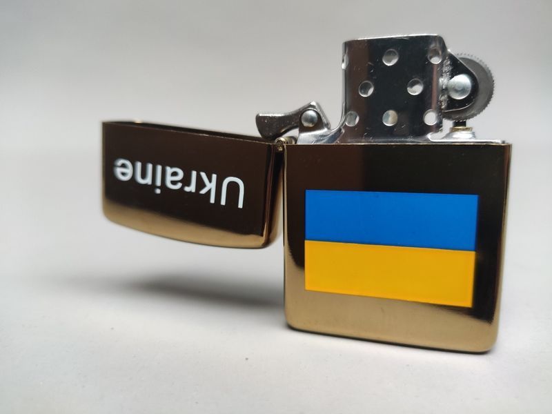 Зажигалка бензиновая Star Lighters Ukraine Прапор України Gold SL_HL329AGold фото