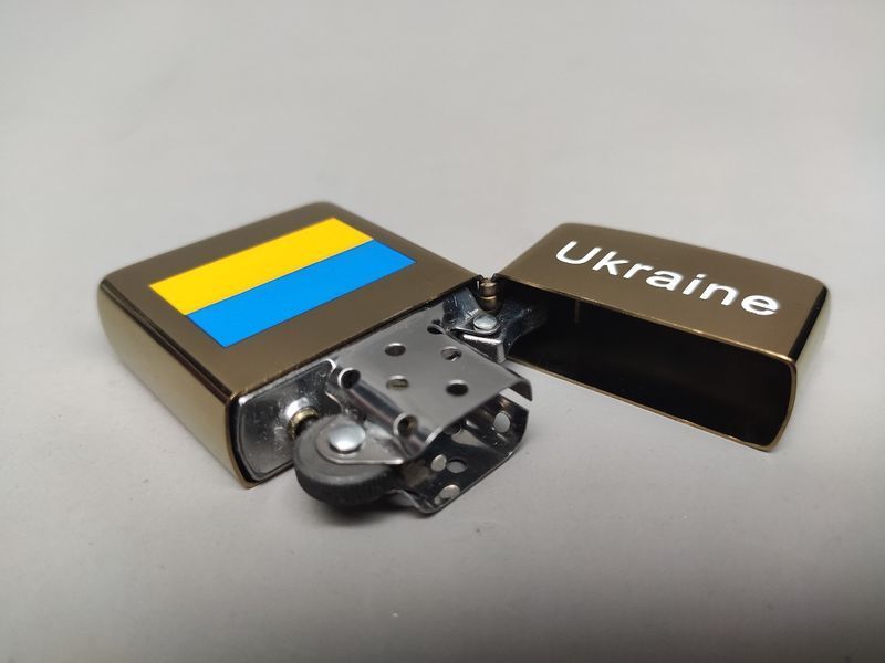 Зажигалка бензиновая Star Lighters Ukraine Прапор України Gold SL_HL329AGold фото