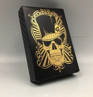 Карти гральні покерні Golden Skull Black пластикові (54 картки) BG_408-20 фото