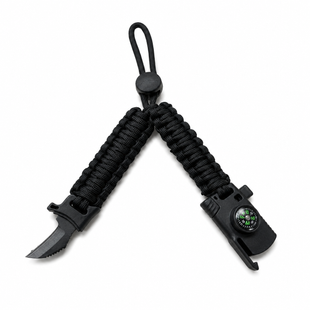 Браслет компас выживания WDK-1 Black 5в1 из паракорда 12811 Black фото