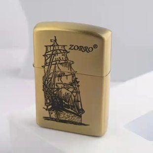 Запальничка бензинова ZORRO Ship Gold LI_P_301Gold фото