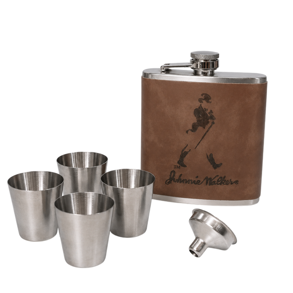 Подарунковий набір фляга Johnnie Walker QK-3-7 Kava 7oz/210 мл з чарками 11831 фото