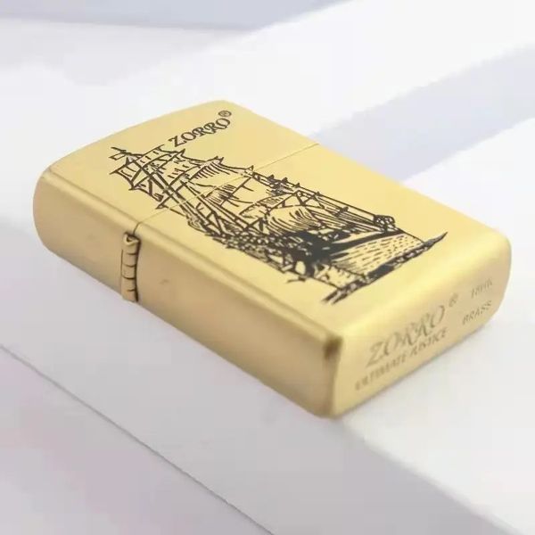 Запальничка бензинова ZORRO Ship Gold LI_P_301Gold фото