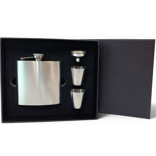 Подарунковий набір з флягою BOX-6 Silver 6oz/177мл та чарками 30 мл 11858 фото